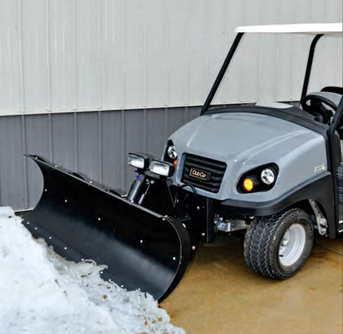 A snowplow for your golf cart